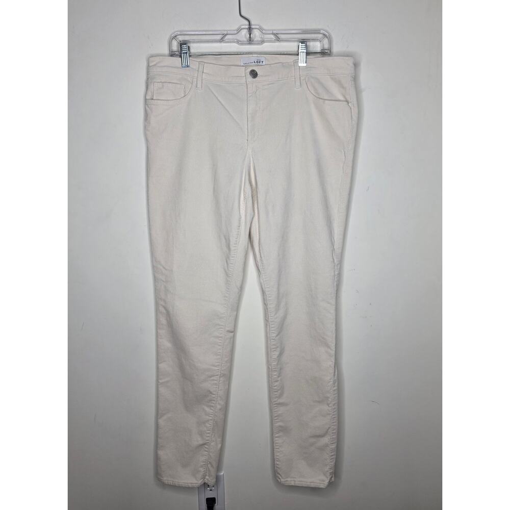 Ann Taylor Loft modern skinny white corduroy pants - 32 / 14